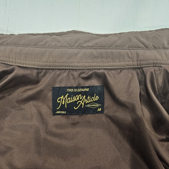 Maison Article Mens Brown Quilted Jacket. Medium. Casual Streetwear - Picture 10 of 10